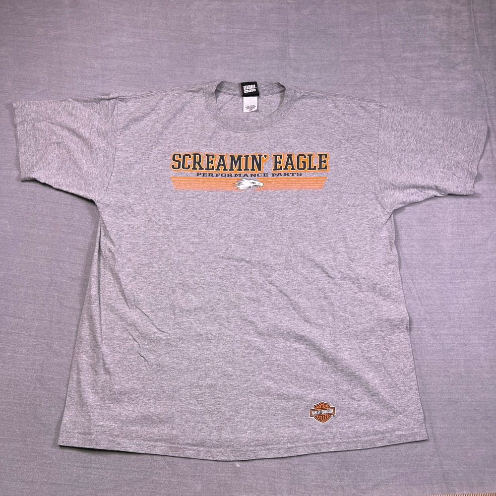 Harley-Davidson Screamin Eagle Graphic Logo T-Shirt Mens 3XL Gray Cotton Blend‎